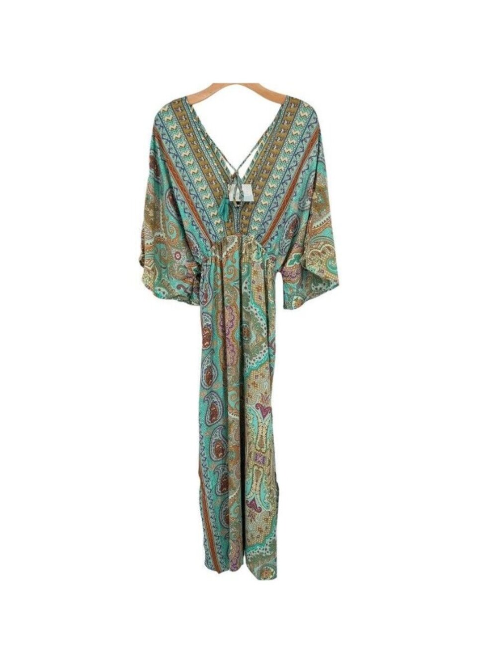 Cienna Venus Green Silk Blend Maxi Dress Women's Size XL  /  large new $98 - Picture 2 of 12